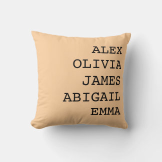 Personalised Family Name Throw Pillow Case