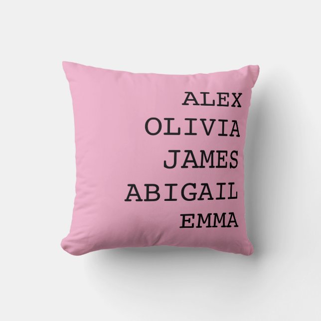 Personalised Family Name Throw Pillow Case (Front)