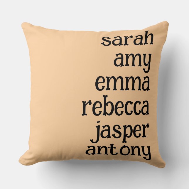 Personalised Family Name Throw Pillow Case (Front)