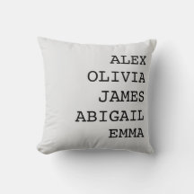 Personalised Family Name Throw Pillow Case