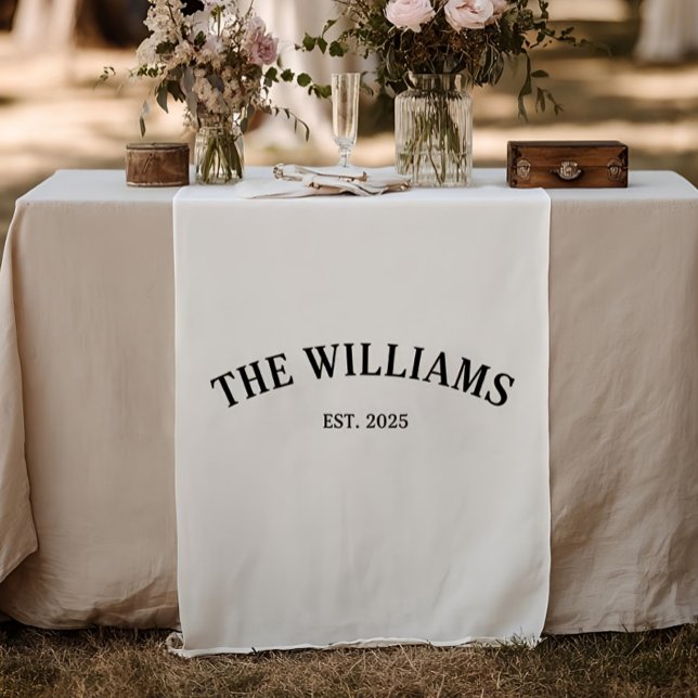 Personalised Family Name Wedding Table Runner, Cus Short Table Runner (Creator Uploaded)