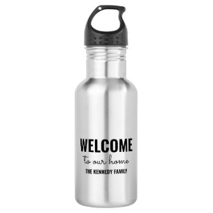 Personalised Family Name Welcome Home Housewarming 532 Ml Water Bottle