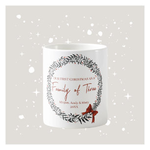 Personalised Family of Three Christmas Mug