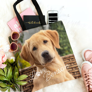 Personalised Family Pet Photo Keepsake Dog Lover Tote Bag