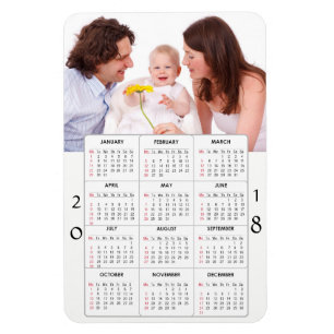 Personalised Family Photo  2018 Calendar Magnet