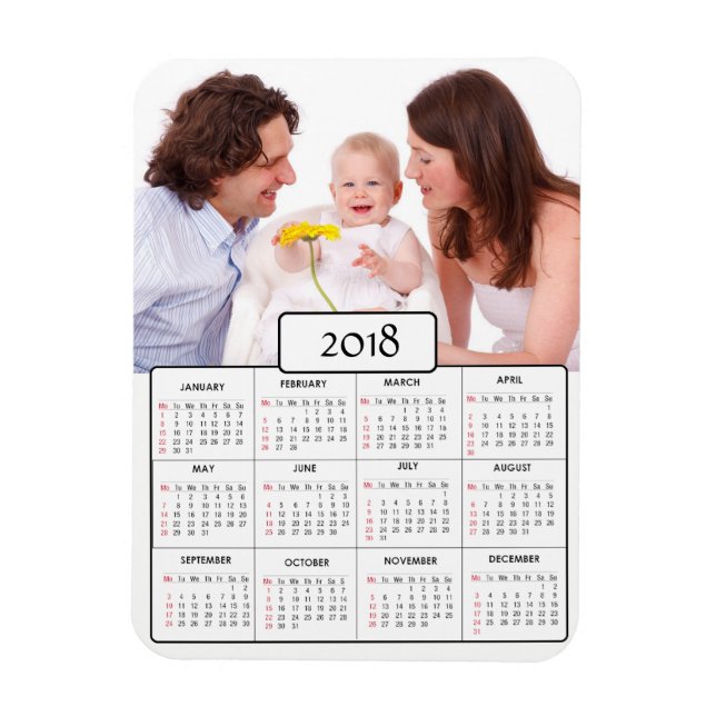 Personalised Family Photo  2018 Calendar Magnet (Vertical)
