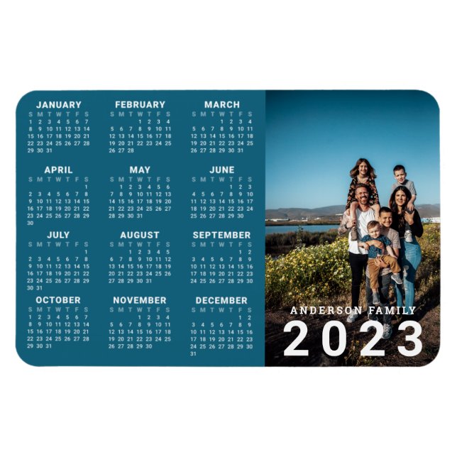 Personalised Family Photo 2023 Calendar Magnet (Horizontal)
