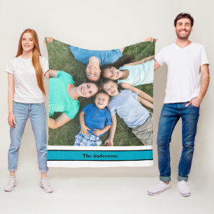 Personalised Family Photo and Name  Fleece Blanket