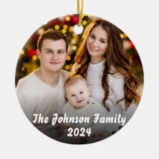 Personalised family photo Christmas Ceramic Tree Decoration