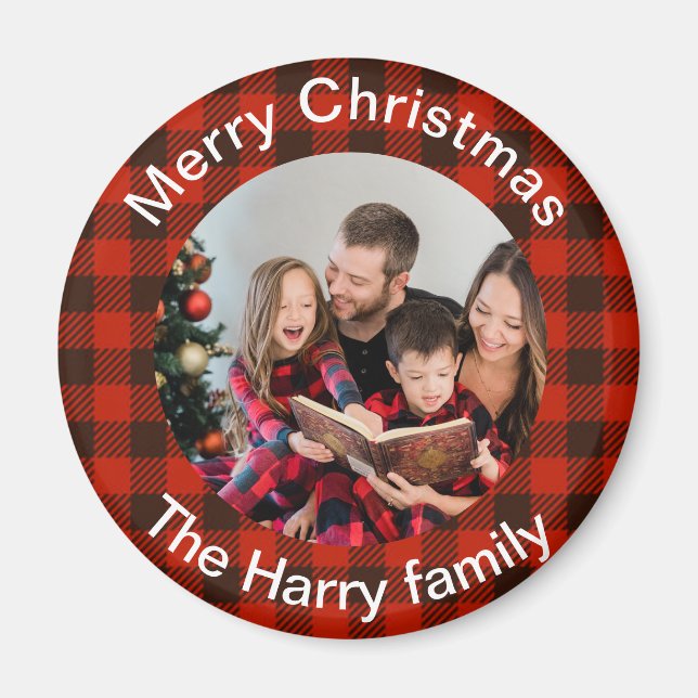 Personalised family photo christmas keepsake  magnet (Front)