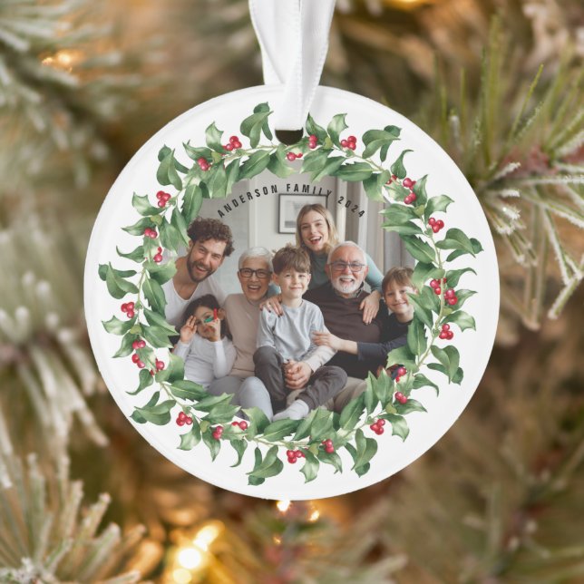 Personalised Family Photo Christmas Ornament  (Tree)