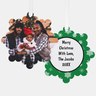 Personalised Family Photo Christmas Tree Decoration Card
