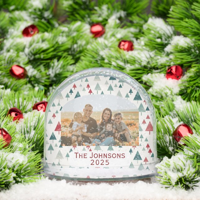 Personalised Family Photo Christmas Trees Snowglobe (Christmas)