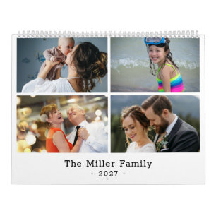 Personalised Family Photo Collage 2027 Calendar 