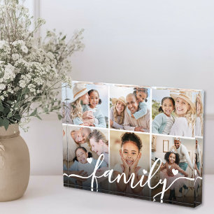 Personalised Family Photo Collage Acrylic Block