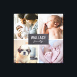 Personalised Family Photo Collage blocks Canvas Print<br><div class="desc">Display your cherished photos with this family photo collage and personalise it with your family name. Wrapped canvas solves the problem of framing. Customise the easy to use template with photos of the family, children, your pets, and other beautiful pictures. *Please don't hesitate to contact me if you need any...</div>