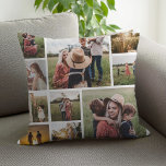 Personalised Family Photo Collage Cushion<br><div class="desc">Personalised Family Photo Collage Throw Pillow</div>