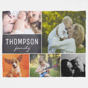 Personalised Family Photo Collage Fleece Blanket