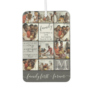 Personalised Family Photo Collage Monogram Quotes Car Air Freshener