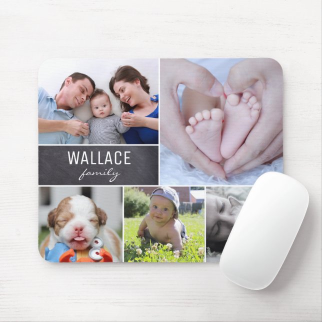 Personalised Family photo collage Mouse Mat (With Mouse)