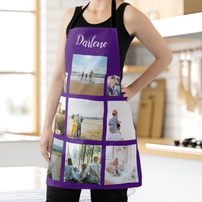 Personalised Family Photo Collage Name Apron (Creator Uploaded)