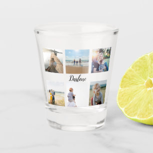 Personalised Family Photo Collage Name Shot Glass