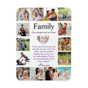 Personalised Family Photo Collage Poster with Hear Magnet