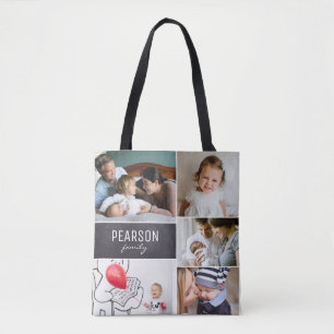 Personalised Family photo Collage special message Tote Bag