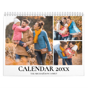 Personalised Family Photo Collage Watercolor Calendar
