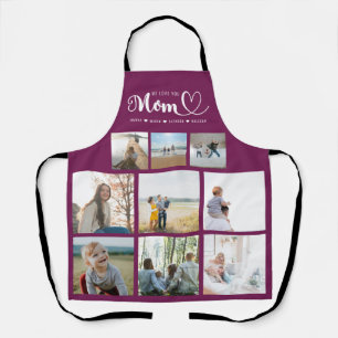 Personalised Family Photo Collage We Love You Mum Apron