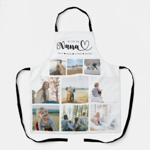 Personalised Family Photo Collage We Love You Nana Apron