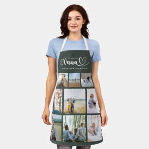 Personalised Family Photo Collage We Love You Nana Apron