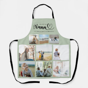 Personalised Family Photo Collage We Love You Nana Apron