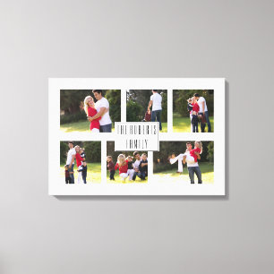 Personalised family photo collage with six photos canvas print