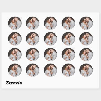 Personalised Family Photo Custom Classic Round Sticker