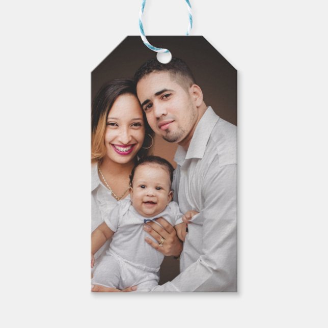 Personalised Family Photo Custom  Gift Tags (Front)