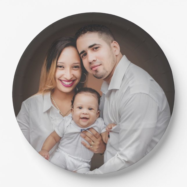 Personalised Family Photo Custom Paper Plate (Front)