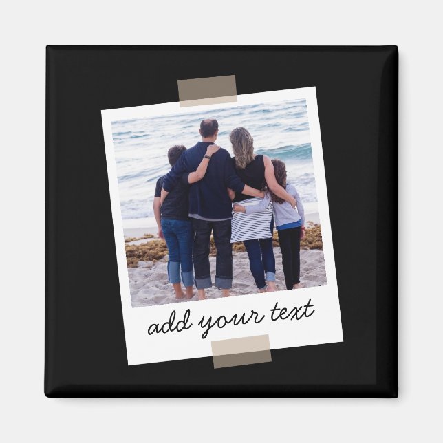 Personalised Family Photo & Custom Text Magnet (Front)