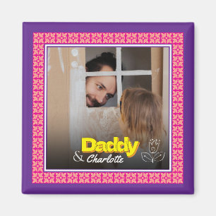 Personalised Family Photo – Dad Daughter-Son Image Magnet
