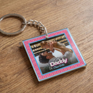Personalised Family Photo – Dad with Daughter-Son Key Ring