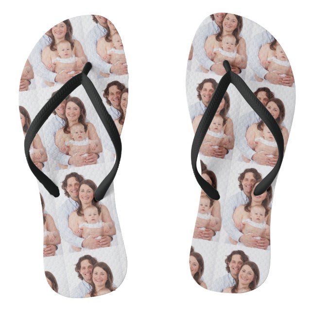 Personalised Family Photo Flip Flops (Footbed)