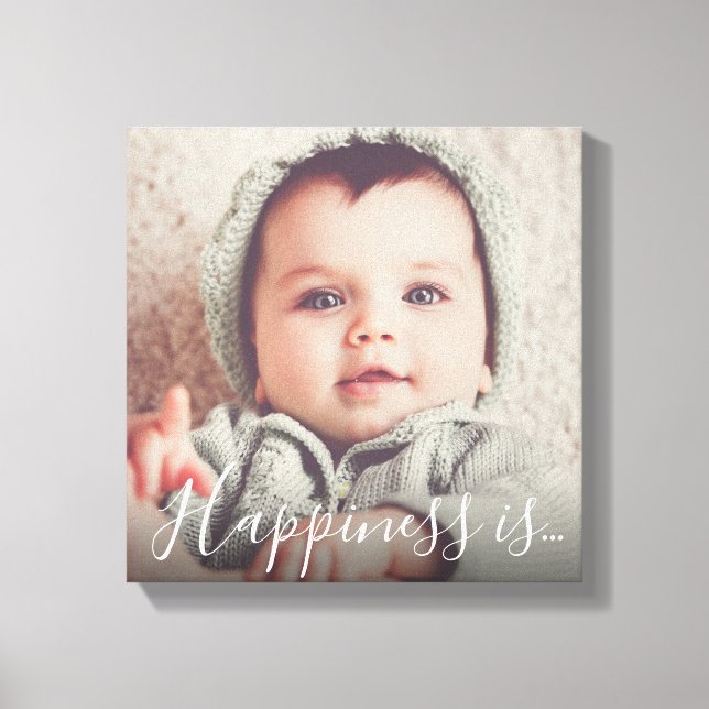 Personalised Family Photo | Happiness is... Canvas Print (Front)