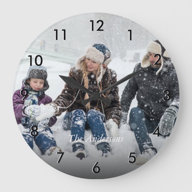 Personalised Family Photo Large Clock (Front)