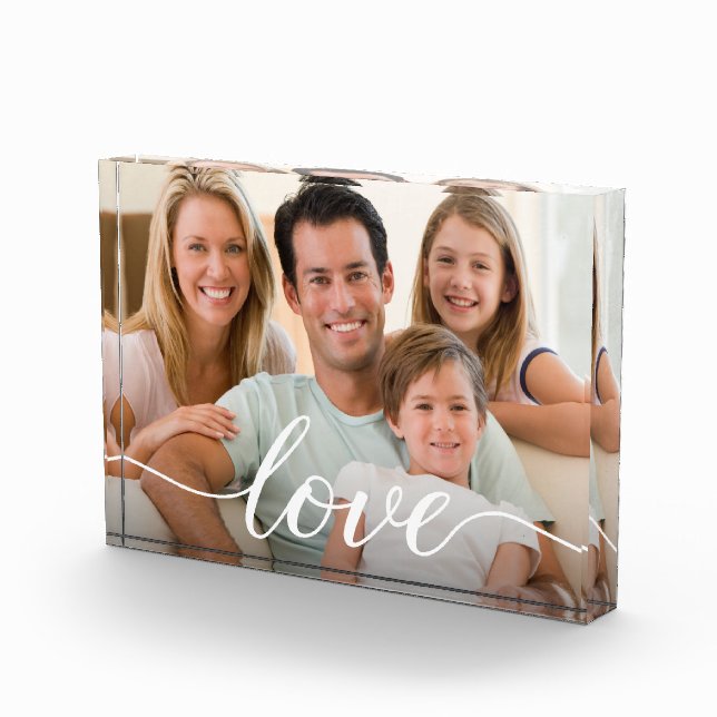 Personalised Family Photo Love Script  Block (Right)