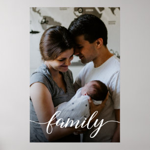Personalised Family Photo Love Script Poster