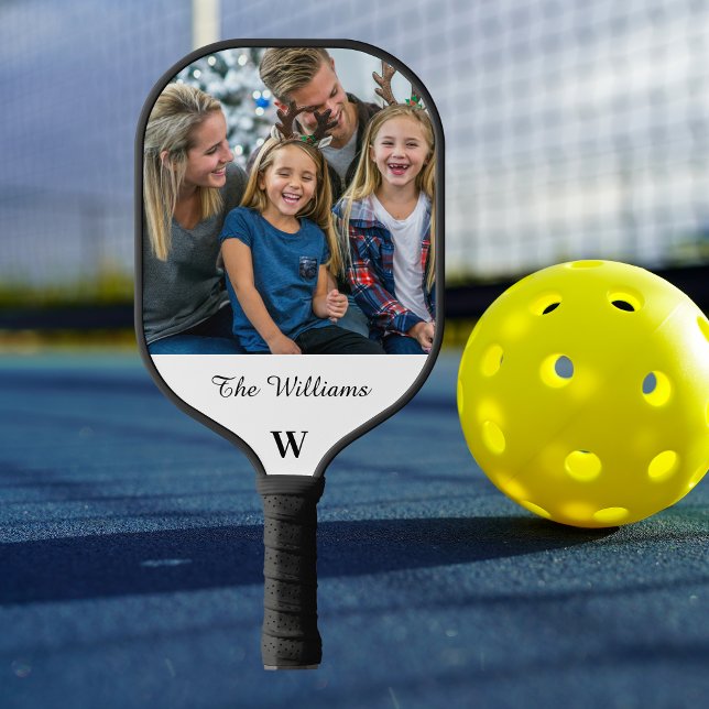 Personalised Family Photo Monogram Family Name  Pickleball Paddle (Creator Uploaded)