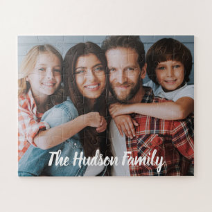 Personalised Family Photo Monogram Name Jigsaw Puzzle