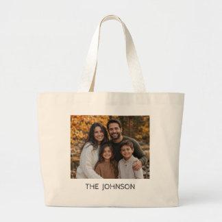 Personalised Family Photo Name Tote Bag
