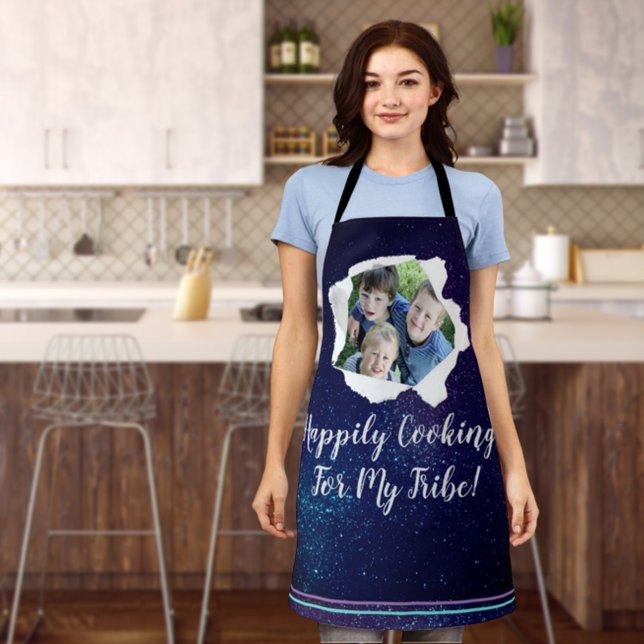 Personalised Family Photo Paper Punch Hole  Apron (Creator Uploaded)