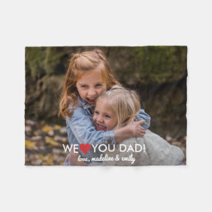 Personalised Family Photo We Love You Dad Fleece Blanket